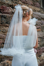 Load image into Gallery viewer, Mid Length Tulle Veil with Silk Satin Hem
